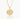 Gold necklace with a round pendant featuring a cross on a white background
