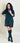 Black Acid wash Long Sleeve Sweatshirt Dress with pockets