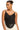 Luxury black evening top for women with cascading fringe detail
